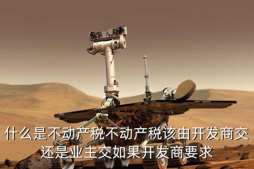 什么是不動產稅不動產稅該由開發(fā)商交還是業(yè)主交如果開發(fā)商要求