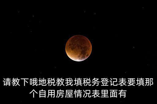 稅務(wù)上自用是什么意思，請(qǐng)教下哦地稅教我填稅務(wù)登記表要填那個(gè)自用房屋情況表里面有
