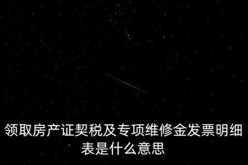 發(fā)票明細(xì)表是什么，領(lǐng)取房產(chǎn)證契稅及專項維修金發(fā)票明細(xì)表是什么意思