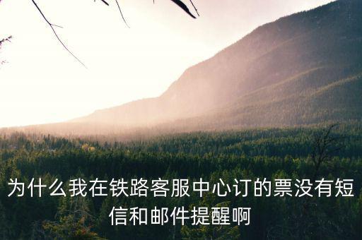 為什么購(gòu)票成功沒有短信提醒，為什么我在鐵路客服中心訂的票沒有短信和郵件提醒啊