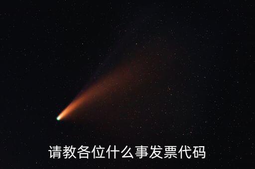 發(fā)票上面的代碼是什么意思啊，請(qǐng)教各位什么事發(fā)票代碼