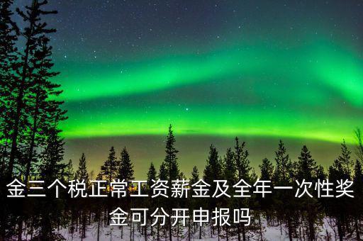 金三個(gè)稅是什么，金三個(gè)稅正常工資薪金及全年一次性獎金可分開申報(bào)嗎