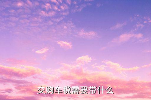 銅陵交購(gòu)車稅需要什么材料，汽車購(gòu)置稅要什么材料