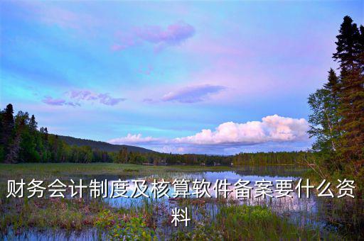 財(cái)務(wù)會計(jì)制度及核算軟件備案要什么資料