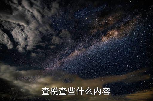 查稅是查什么，稅局稽查是要查什么的啊