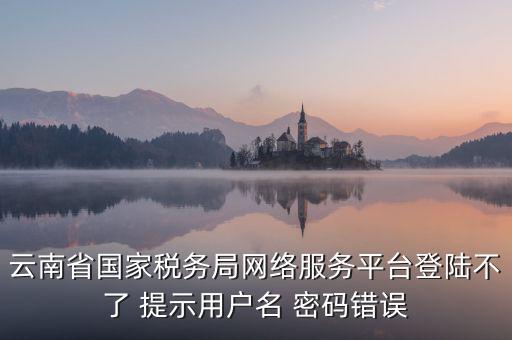 云南省國家稅務局網(wǎng)絡(luò)服務平臺登陸不了 提示用戶名 密碼錯誤