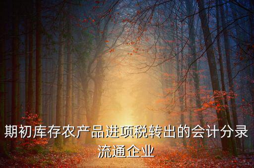 農(nóng)產(chǎn)品期初進(jìn)項(xiàng)稅額如何轉(zhuǎn)出，進(jìn)項(xiàng)稅怎么轉(zhuǎn)出來(lái)