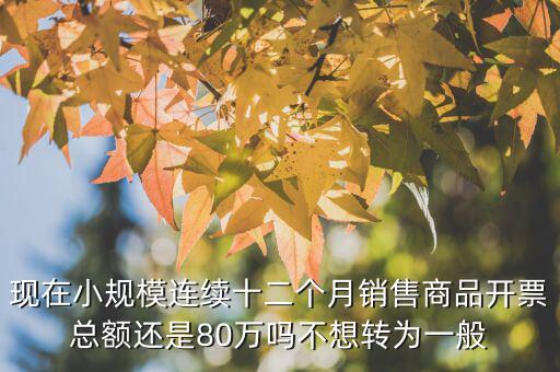 財(cái)稅2018 80號(hào)如何解讀，現(xiàn)在小規(guī)模連續(xù)十二個(gè)月銷售商品開票總額還是80萬嗎不想轉(zhuǎn)為一般