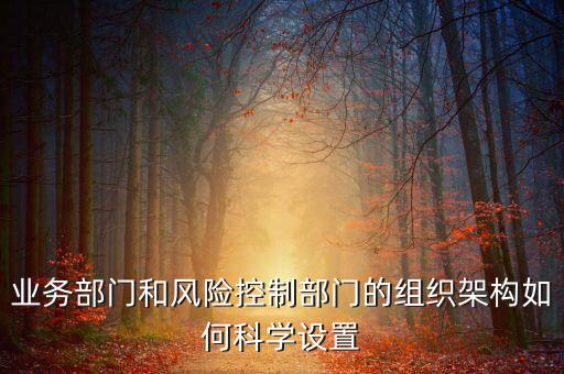 風(fēng)控如何落實(shí)到部門，業(yè)務(wù)部門和風(fēng)險控制部門的組織架構(gòu)如何科學(xué)設(shè)置