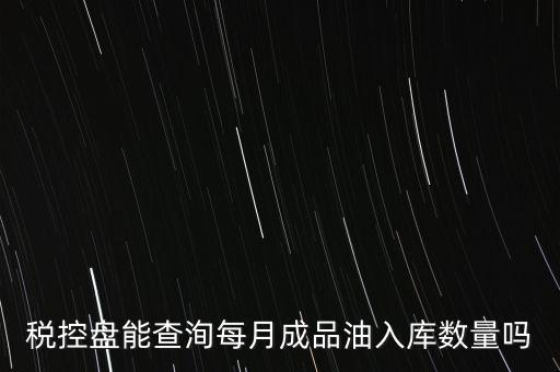 稅控盤能查洵每月成品油入庫數量嗎