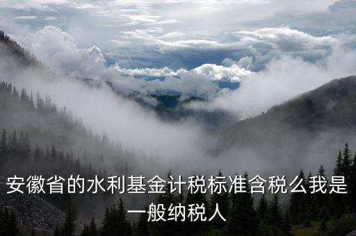 安徽省的水利基金如何報(bào)稅，安徽省的水利基金計(jì)稅標(biāo)準(zhǔn)含稅么我是一般納稅人