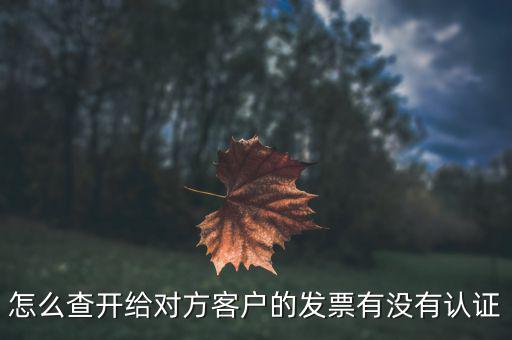 如何查詢未認(rèn)證的發(fā)票嗎，如何查詢開(kāi)給對(duì)方的發(fā)票有沒(méi)有認(rèn)證