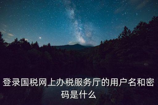 如何注冊稅務網(wǎng)廳號，登錄國稅網(wǎng)上辦稅服務廳的用戶名和密碼是什么