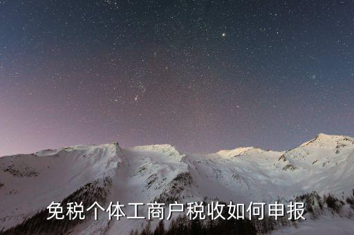 免稅個體戶如何報稅，個體戶使用稅控怎么報稅
