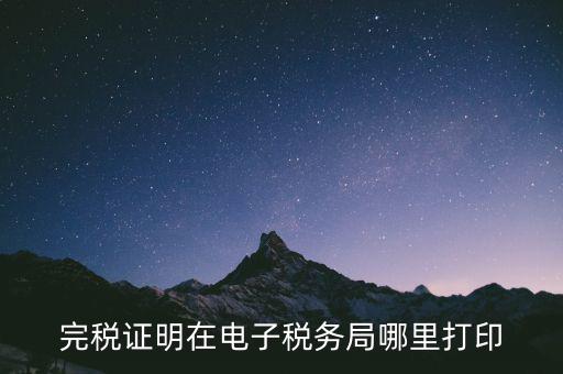 地稅局完稅憑證如何打印，完稅證明在電子稅務(wù)局哪里打印