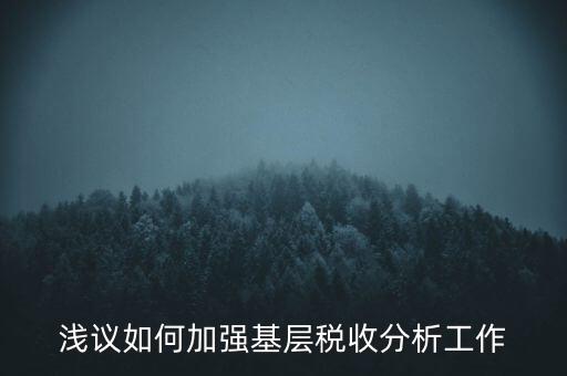 如何搞好稅收科研，淺議如何加強基層稅收分析工作