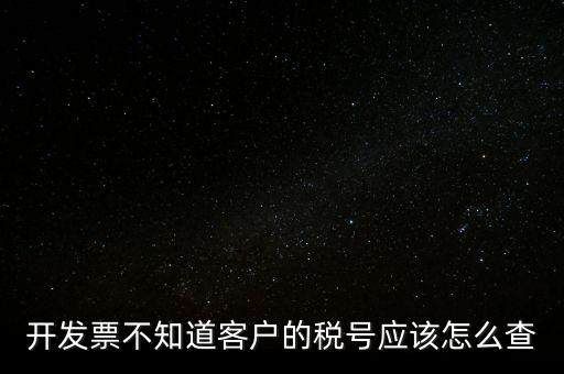 開(kāi)發(fā)票不知道客戶的稅號(hào)應(yīng)該怎么查