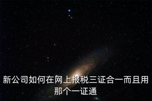 三證合一后如何刷新一證通，新公司如何在網上報稅三證合一而且用那個一證通