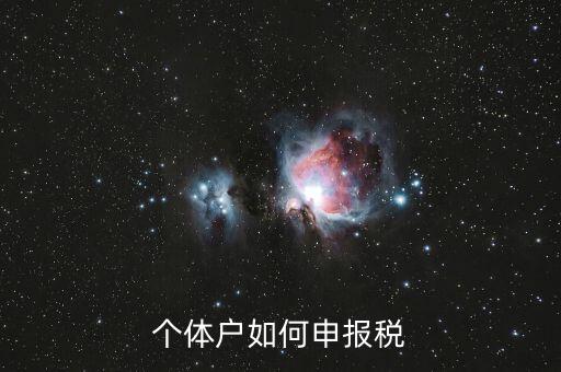 個(gè)體戶(hù)如何申報(bào)稅