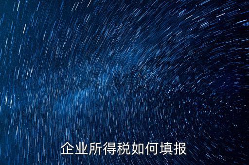 企業(yè)所得稅如何填報，企業(yè)所得稅申報表怎么填