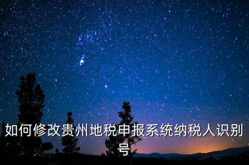 如何變更地稅納稅人信息，如何修改貴州地稅申報(bào)系統(tǒng)納稅人識別號