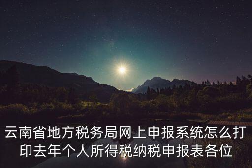 云南稅局如何查詢打印納稅申報，云南省地方稅務局網上申報系統(tǒng)怎么打印去年個人所得稅納稅申報表各位