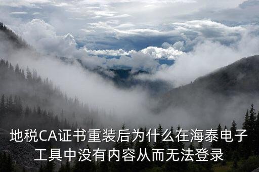 地稅CA證書重裝后為什么在海泰電子工具中沒(méi)有內(nèi)容從而無(wú)法登錄