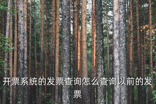 開(kāi)票系統(tǒng)的發(fā)票查詢?cè)趺床樵円郧暗陌l(fā)票