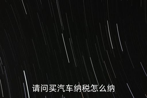 請(qǐng)問(wèn)買(mǎi)汽車(chē)納稅怎么納