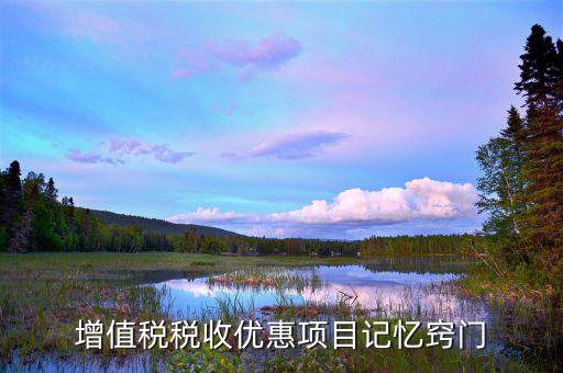 增值稅稅收優(yōu)惠項(xiàng)目記憶竅門(mén)