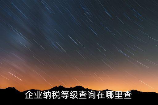 企業(yè)納稅等級(jí)查詢在哪里查