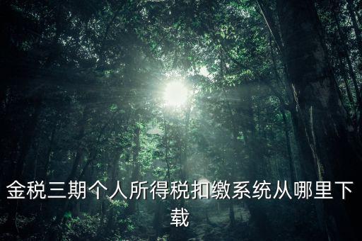 金三個稅申報系統(tǒng)如何下載，金稅三期個人所得稅扣繳系統(tǒng)從哪里下載