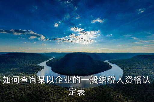 如何查詢一般納稅人資質(zhì)，一般納稅人認定資質(zhì)在哪里可以看到