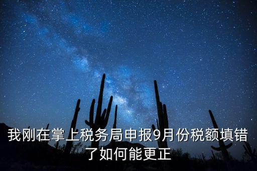 稅務(wù)如何更正申報(bào)，我剛在掌上稅務(wù)局申報(bào)9月份稅額填錯(cuò)了如何能更正
