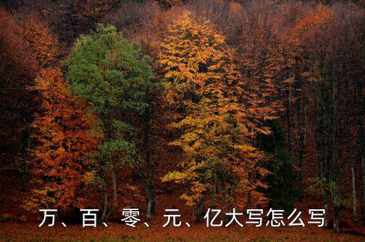 萬、百、零、元、億大寫怎么寫