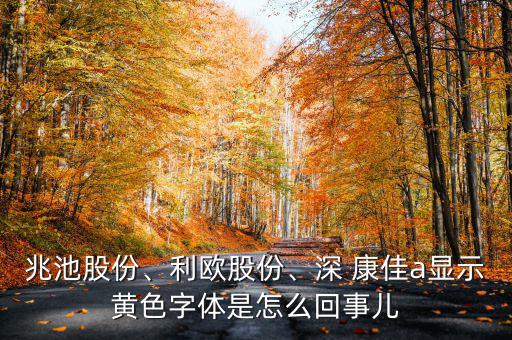 兆池股份、利歐股份、深 康佳a(bǔ)顯示黃色字體是怎么回事兒