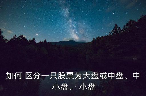 如何 區(qū)分一只股票為大盤或中盤、中 小盤、 小盤