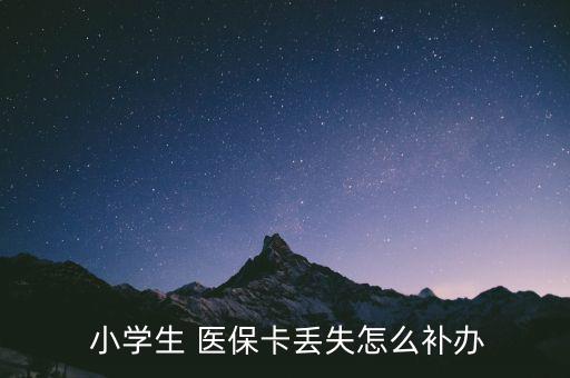  小學(xué)生 醫(yī)?？▉G失怎么補(bǔ)辦