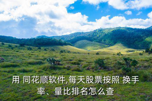 用 同花順軟件,每天股票按照 換手率、量比排名怎么查