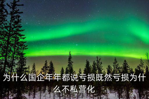 為什么壟斷性的國企年年喊虧損，為什么國企年年都說虧損既然虧損為什么不私營化