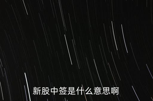 中簽號什么意思，新股的中簽號在哪里查詢呀
