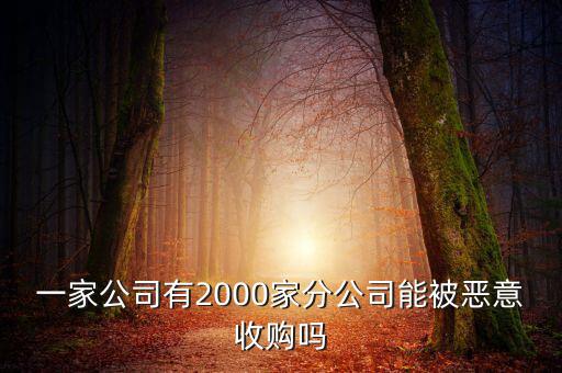 初靈信息為什么要并購，一家公司有2000家分公司能被惡意收購嗎