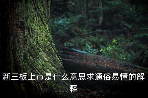 什么是新三板上市，新三板上市是什么意思求通俗易懂的解釋
