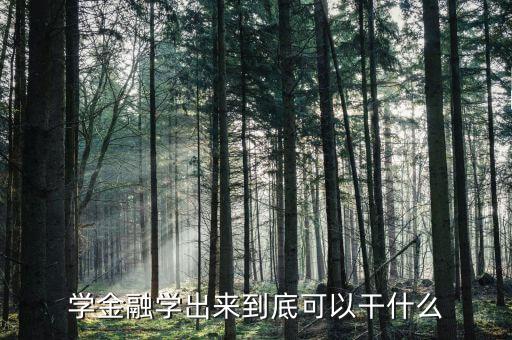 金融專業(yè)能干什么，金融專業(yè)可以做什么工作