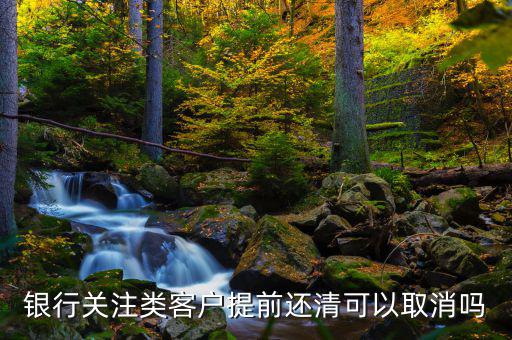銀行關(guān)注類(lèi)客戶(hù)提前還清可以取消嗎