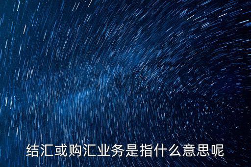 結(jié)匯購匯是什么意思，結(jié)匯或購匯業(yè)務(wù)是指什么意思呢