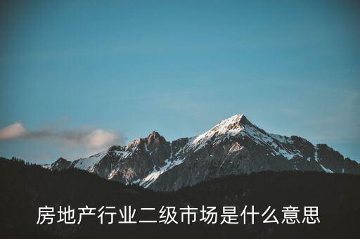什么是二級行業(yè)，會計中所說的一級二級市場是指什么