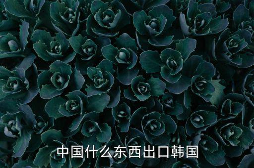 中國向韓國出口什么，中國都向韓國出口哪些呢