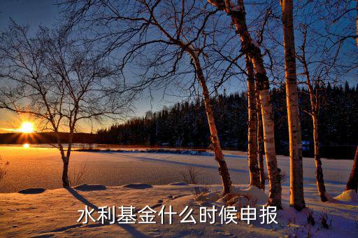 什么是水基金，水利基金什么時候申報