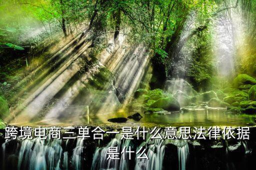 跨境三單合一什么意思，盛付通跨境支付的三單合一是指什么